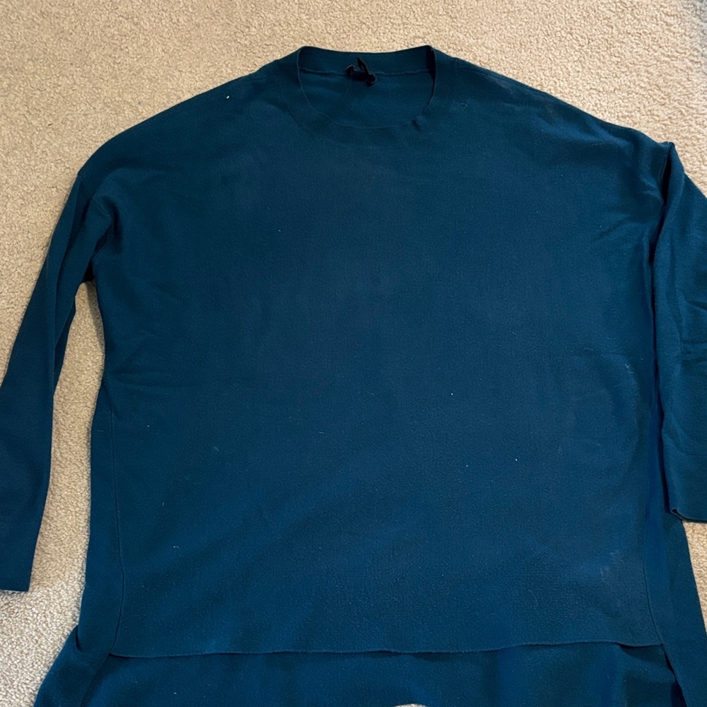 Eileen Fisher Women's Teal Crew Neck Sweater